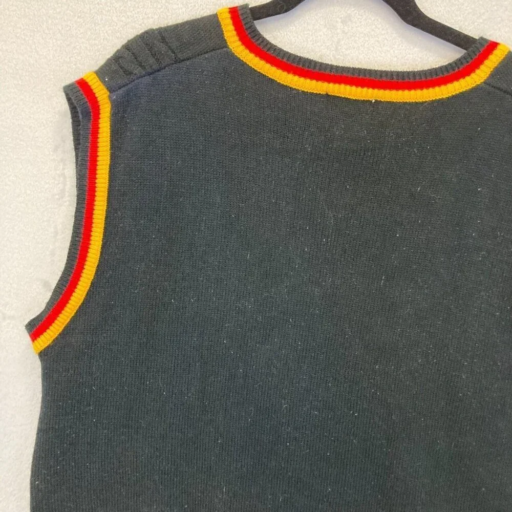 Delf USA Vintage Knit Sweater Vest Mens XL Black Red Hip Hop Retro 90s Y2K - Picture 12 of 13